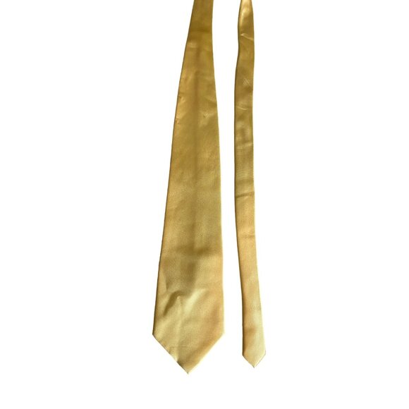 Twist  Platinum Mens Gold Necktie Classic Style Dad Gift Retro Corpcore - Picture 1 of 5